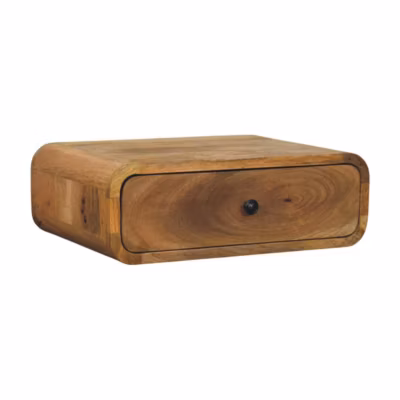 Artisan Furniture Bois massif Avora effet chêne 1 tiroir table de chevet à fixation murale, marron