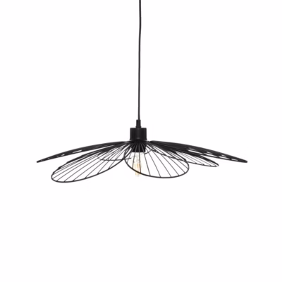 Suspension Fleur – métal – noir – D57 cm – Atmosphera