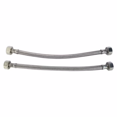 Somatherm For You – Lot de 2 flexibles sanitaires – Raccord 2 écrous tournants 1/2  – 300mm DN8