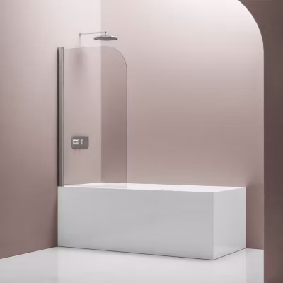 Cabine de douche d&rsquo;angle en verre, portes pliantes – NT201 – Profilé Chrome, 80x140x140cm