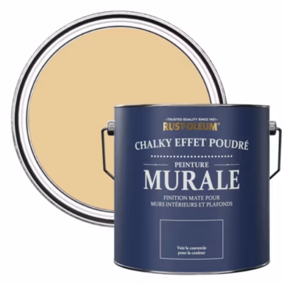 Peinture Jaune pour Murs et Plafonds mat profond Chalky – RUST-OLEUM – Tempête de Sable 2,5 L