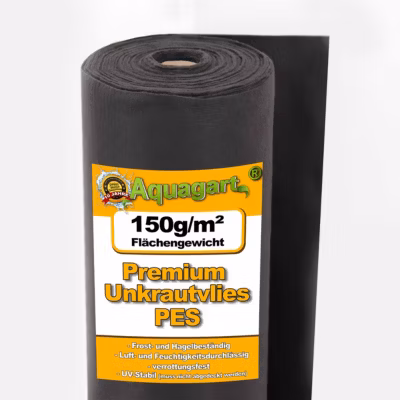 75 m² film de paillage, non-tissé 150 g, 1,5 m de large, PES Aquagart