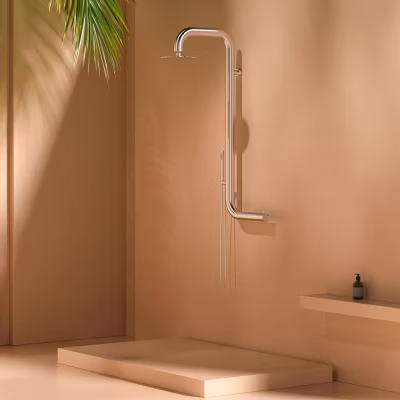 Douche Exterieure Chaude Et Froide Cabras Wall Inox