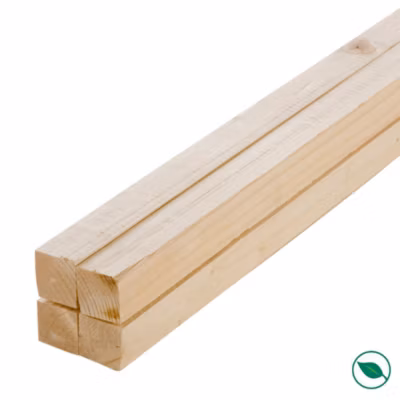 Lot de 4 tasseaux sapin brut 2400 x 63 x 37 mm