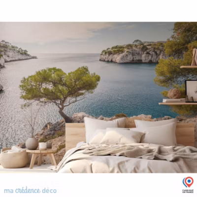 Papier peint Cassis, calanque – Intissé – 300 cm – 280 cm – MaCrédenceDéco