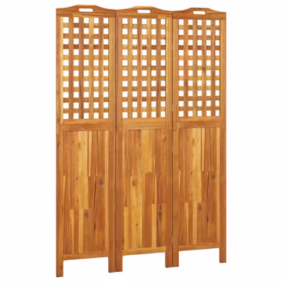 Paravent, Séparateur, Cloison de séparation 3 panneaux 121,5x2x180 cm Bois d&rsquo;acacia
