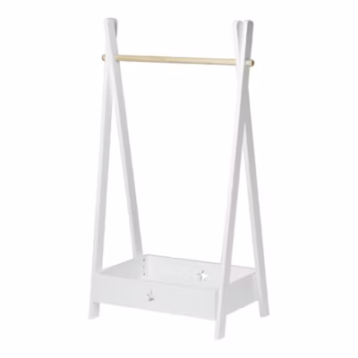 Garde-robe pour enfant Laxe avec compartiment de rangement 126 x 73 x 43 cm blanc en.casa
