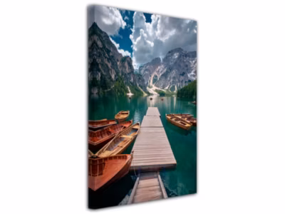 DECLINA, Tableau toile imprimée Paysage, Tableau toile déco Pragser Wildsee, 30×50 cm