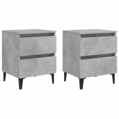 Tables de chevet 2 pcs gris béton 40x35x50 cm bois d&rsquo;ingénierie vidaXL