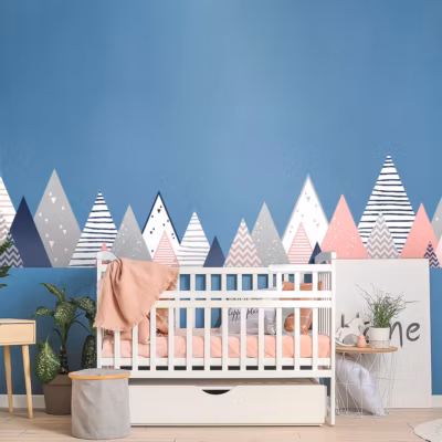 Stickers enfant montagnes scandinaves zalnaka 40 x 65 cm