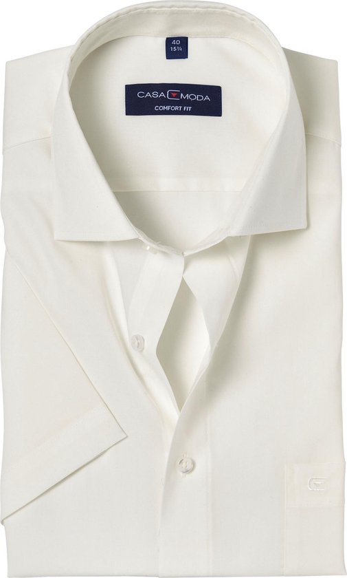 Chemise Casa Moda Ecru Popeline Unie Kent Manches Courtes Coupe Confort – 46