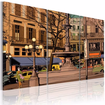Tableau Villes Soirée calme à Paris 60×40 cm