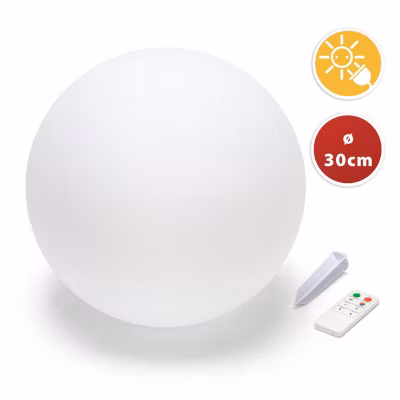 SOLAR NOVA XL: Sphère LED RGB à recharge solaire 30 cm
