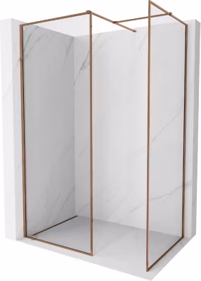 Mexen Kioto-XF Paroi de douche Walk-in avec cadre 150 x 100 cm, transparent 10 mm, or rose – 800-150-202-04-60-100-XF