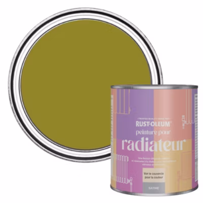 Peinture Verte Résistante à la chaleur pour Radiateur, Finition Satinée – RUST-OLEUM – Olive marinée 750ml