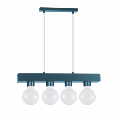 LUMICOM – BOSTON XL Suspension, 4XE27, max 42W, métal, bleu méditerranéen, 10X45cm