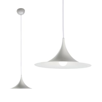 Suspension Nordique Semi-minimaliste en Aluminium Blanc pour Restaurant, Cuisine, Salle à Manger – E14 Inspirée par Gubi
