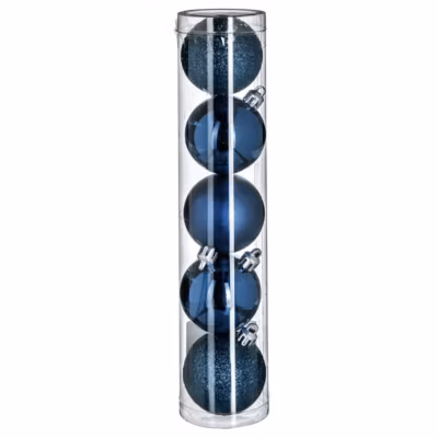 5 boules de noël bleues 50 mm – feeric lights & christmas