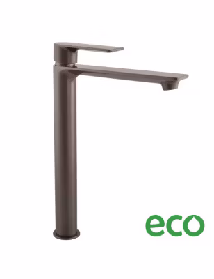 Mitigeur lavabo haut NIL en laiton gris métal sans siphon H. 26,1 cm