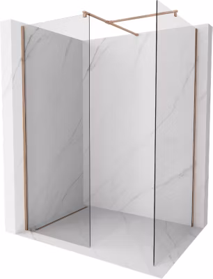 Mexen Kioto paroi de douche Walk-in 130 x 115 cm, transparent, or rose – 800-130-202-60-00-115