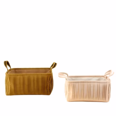 Set de 2 paniers en velours plissé