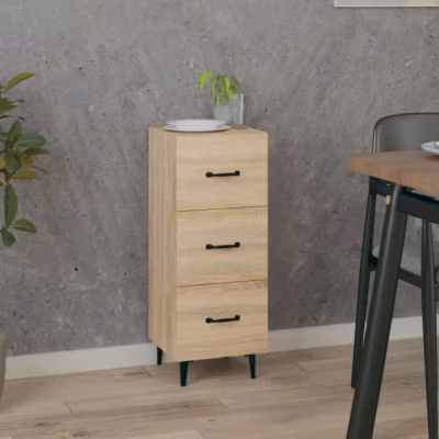 812351 vidaXL Buffet Chêne sonoma 34,5x34x90 cm Bois d&rsquo;ingénierie