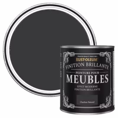 Peinture Noire pour Meubles, Finition Brillante – RUST-OLEUM – Charbon Naturel 750ml