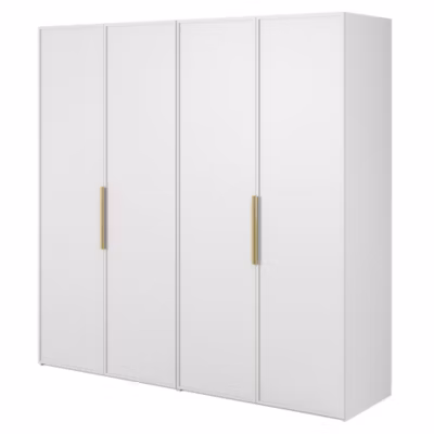 Armoire 4 portes avec tringle et tiroirs 200 cm FRAME blanc