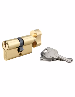 Cylindre de serrure à bouton, 35Bx25mm, anti-arrachement, laiton, 3 clés – THIRARD