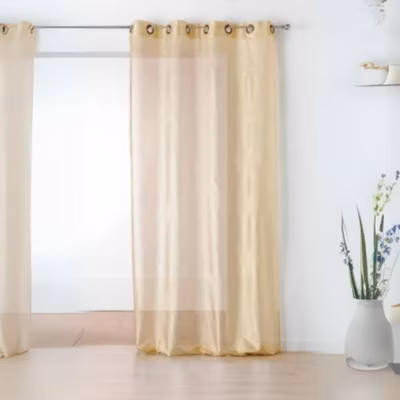 Voilage uni fluide (145×240 cm – Doré)