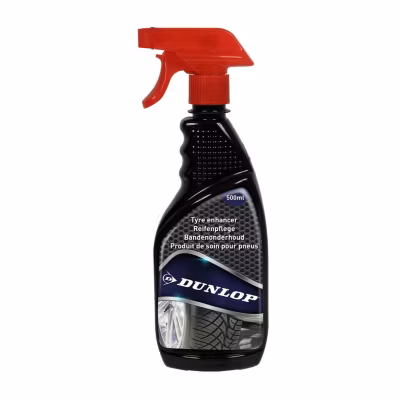 DUNLOP Soin Pneus 500ml, Ravive & Protège, Brillance Durable, Anti-Saleté & Vieillissement, Spray Facile à Appliquer