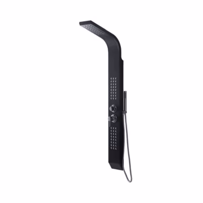 Panneau De Douche Hydromassante En Aluminium Noir Moderne