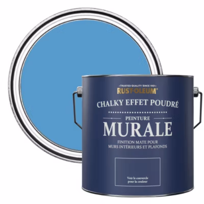 Peinture Bleue pour Murs et Plafonds mat profond Chalky – RUST-OLEUM – Céruléen 2,5 L