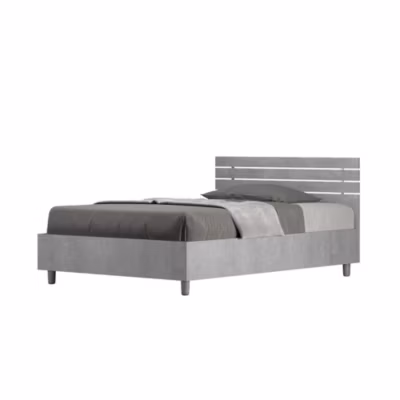 Lit sans sommier Tête de lit droite 120×190 avec lattes en ciment Ankel