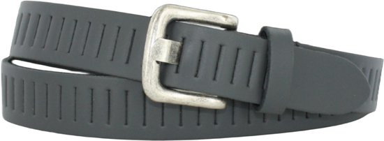 Ceinture en cuir décontractée Riem fendue | Couleur : gris | Pour dames et hommes | 3 cm de large | Taille de ceinture : 85 (longueur totale : 100 cm) | 100% cuir véritable | Boucle sans nickel