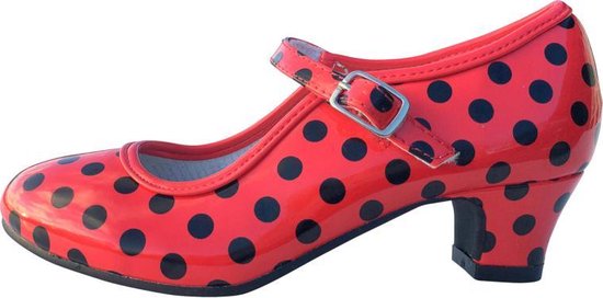 Chaussures espagnoles rouge noir brillant taille 42 (taille intérieure 26,5 cm) avec robe