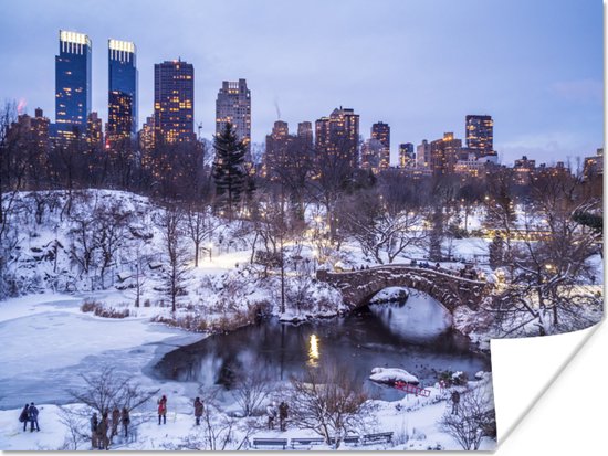 Central Park NY en hiver Poster 180×120 cm – Tirage photo sur Poster (décoration murale salon / chambre) / Affiche Villes XXL / Groot format!