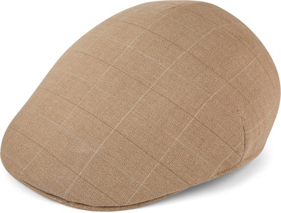 Casquette plateTirreno à carreaux de couleur sable foncé