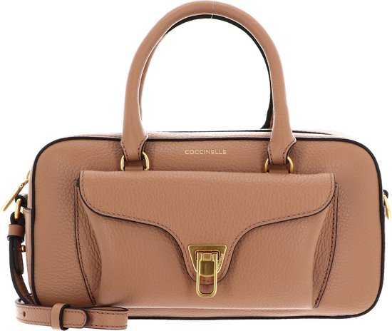 COCCINELLE Cuir Sac à main Sac à épaule bandoulière Beat Soft Handbag Grained Leather Skin Marron clair