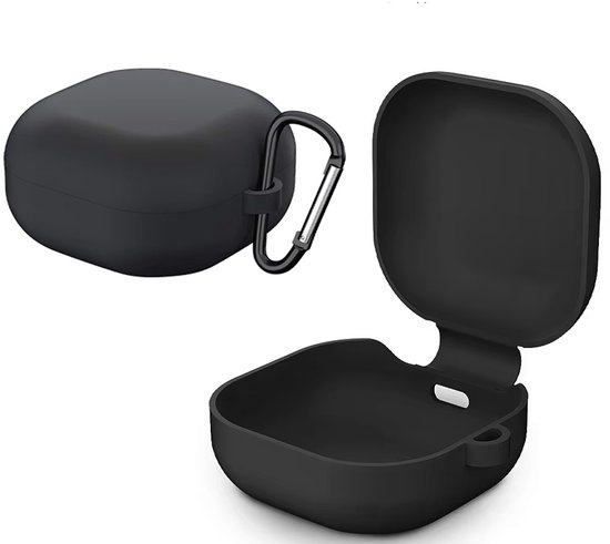 CHPN – Étui en Siliconen adapté aux Samsung Buds Live – Étui en silicone noir – Avec mousqueton – Étui de protection pour Samsung Galaxy Buds Live