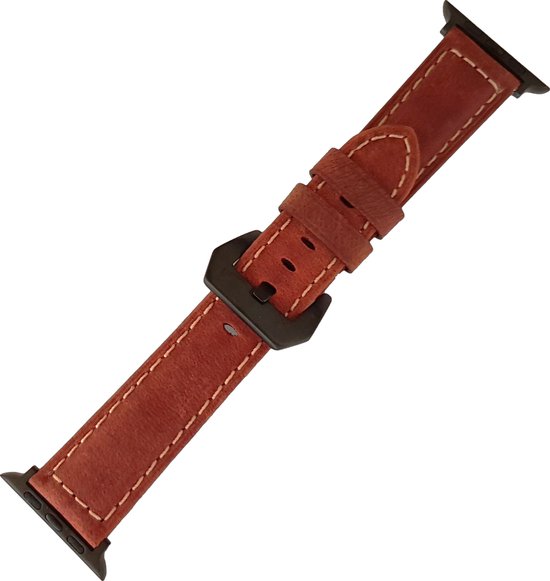 Convient au bracelet Apple Watch 44 mm – Série 1 2 3 4 5 6 7 SE – Bracelet de montre Smartwatch iWatch – 42mm 44mm 45mm – Fungus – Cuir PU – Coutures rouges
