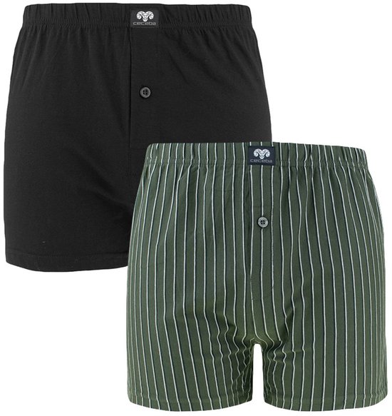 CECEBA Daytona Lot de 2 boxers amples pour hommes – Vert