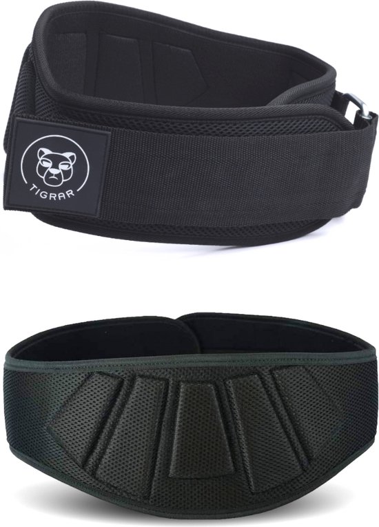 Ceinture de levage Tigrar – Ceinture de gymnastique – Ceinture d&rsquo;haltérophilie – Riem de Fitness – Powerlifting – Deadlift – Haltérophilie – Fermeture Velcro – Nylon – Zwart – Taille XL