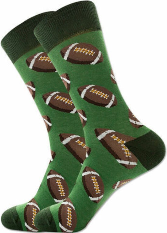 Chaussettes avec Ballons de rugby – Chaussettes cadeaux rigolotes pour Homme/Femme taille 40-45 – Sport/ Rugby/ Football Américain