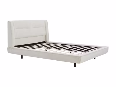 Lit 160 x 200 cm – Tissu bouclette – Beige – ISYDE