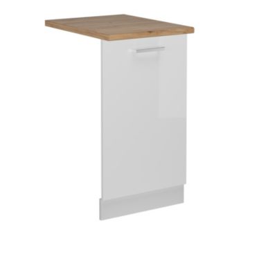 Vicco Panneau de lave-vaisselle Blanc Haute brillance 45cm , PT Chêne