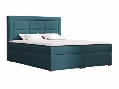 Lit continental Pomona 114, Double, Turquoise, Tissu, Disponible