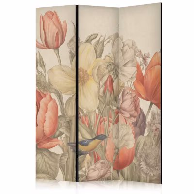 Paravent -Fleurs coloréesclair – Illustration