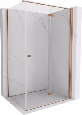 Mexen Mist-F cabine de douche pliable droite 85 x 75 cm, transparent, cuivre brossé – 8A6T-085-075-65-00-P