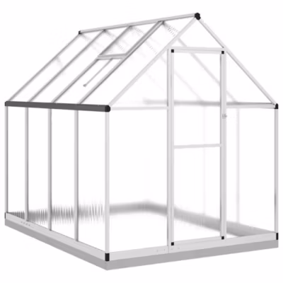 Serre avec cadre de base argenté 224x169x202 cm aluminium vidaXL